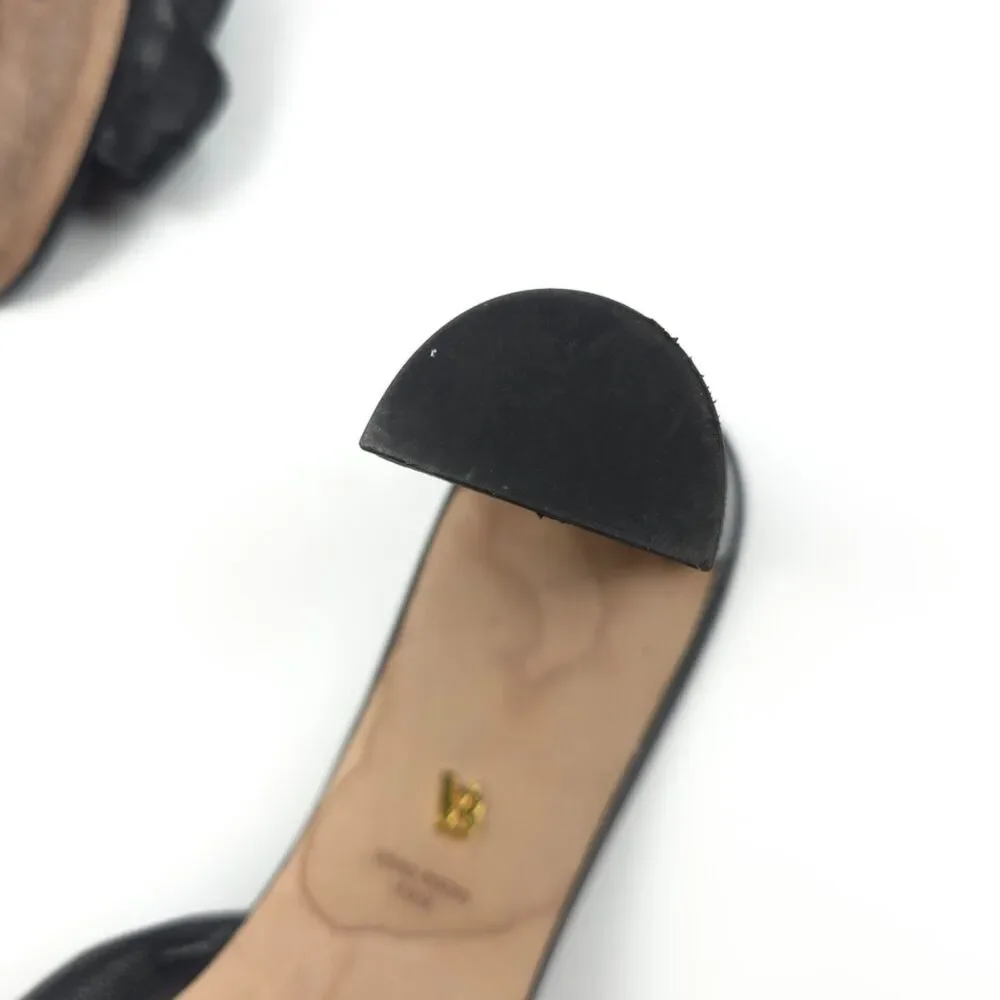 VERONICA BEARD Ganita Sandal Black Leather Block Heel Minimal Boho Quiet Luxury
